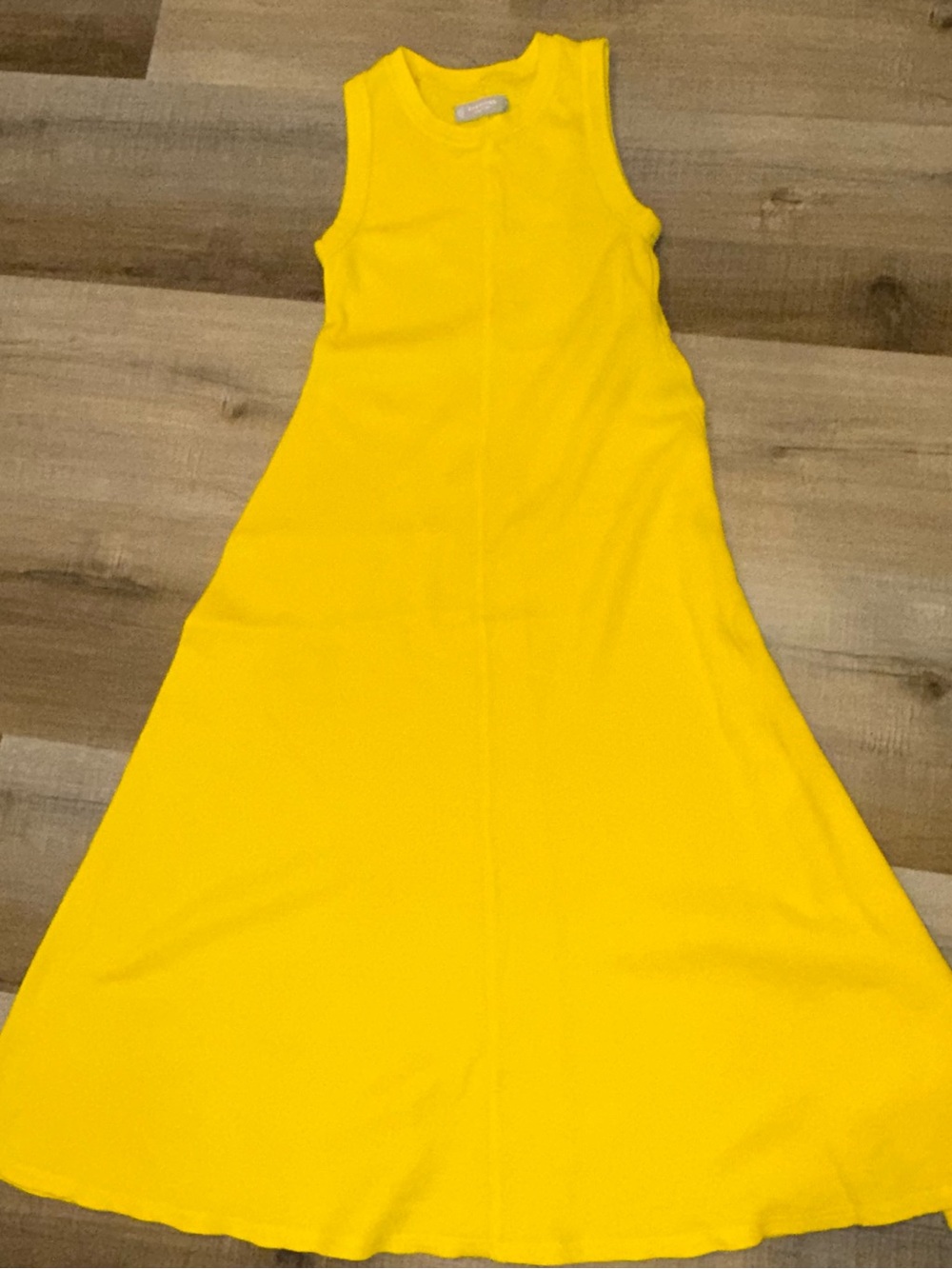 Everlane Yellow Waffle-Knit Organic Cotton Dress